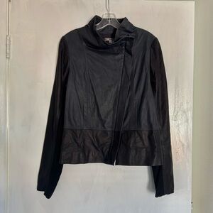 Vince Women's Black Two Tone Leather Jacket